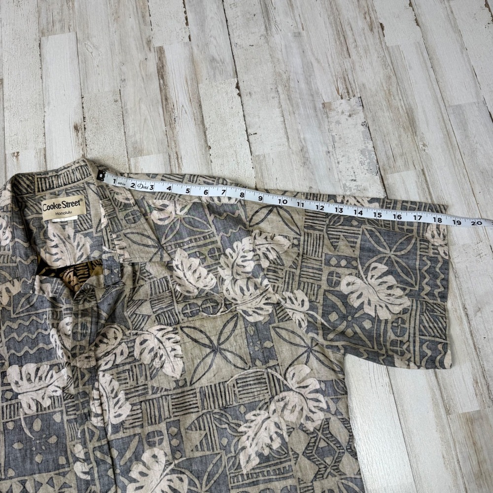 Cooke‎ Street Honolulu Mens  L Hawaiian Shirt Aloha Tropical Leaf Pattern - Picture 8 of 8